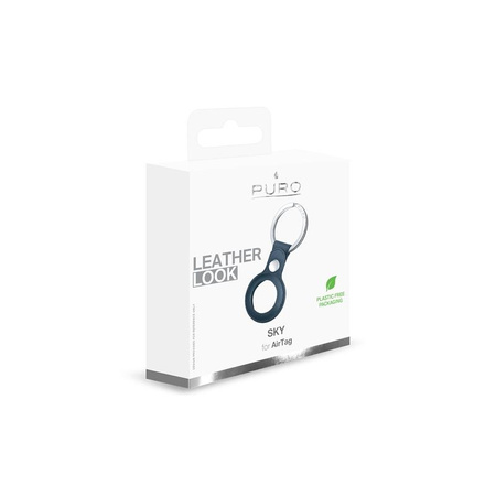 Puro SKY Case - Porte-clés Apple AirTag en cuir écologique (bleu marine)