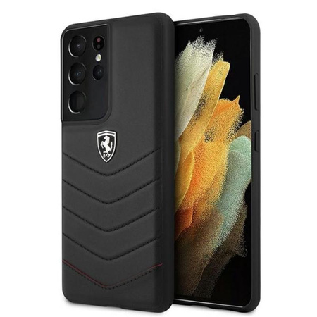 Ferrari Off Track Quilted - pouzdro pro Samsung Galaxy S21 Ultra (černé)