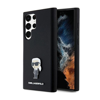 Karl Lagerfeld Silicone Ikonik Metal Pin - Etui Samsung Galaxy S24 Ultra (noir)