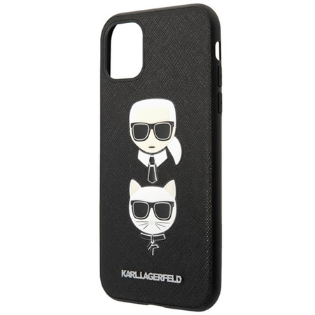 Karl Lagerfeld Saffiano Karl & Choupette Heads - iPhone 11 Pro Tasche (schwarz)