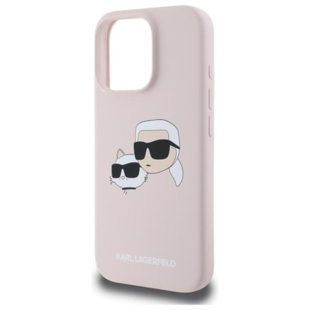 Karl Lagerfeld Silicone Double Heads Print MagSafe - Coque iPhone 16 Pro Max (rose)
