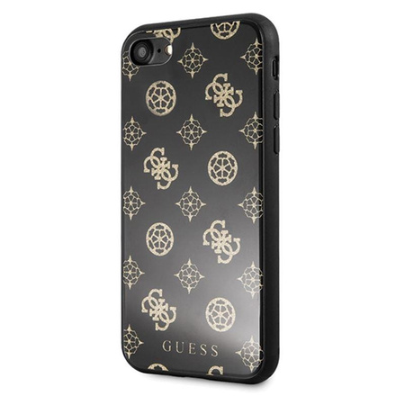 Guess Double Layer Glitter Case Peony G - pouzdro pro iPhone SE 2020 / 8 / 7 (černé)