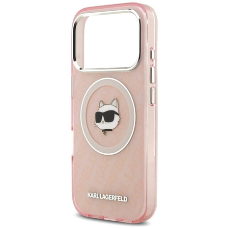 Karl Lagerfeld IML Choupette Head Logo MagSafe - Hülle für iPhone 17 Pro Max (rosa)
