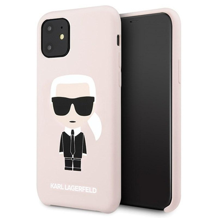 Karl Lagerfeld Fullbody Silicone Iconic - pouzdro pro iPhone 11 (růžové)