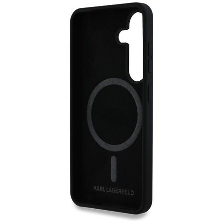 Karl Lagerfeld Silicone Double Heads And Circle MagSafe - Samsung Galaxy S25 Case (black)