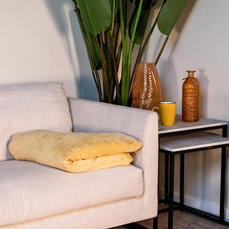 Couverture en flanelle 200x150cm (jaune)