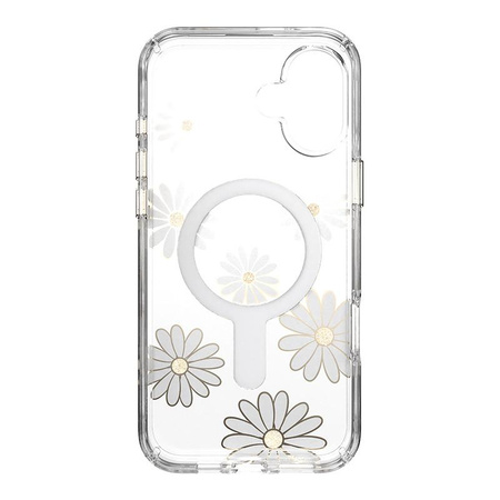Speck Presidio Lux ClickLock & MagSafe - Pouzdro iPhone 16 Plus (Sunshine Daisies / Clear / Gold)