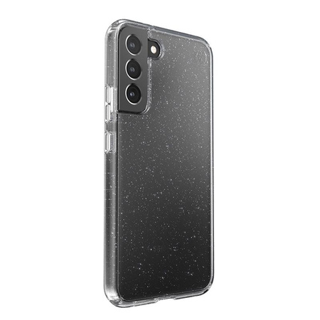 Speck Presidio Perfect-Clear mit Glitter - Samsung Galaxy S22+ Gehäuse mit MICROBAN antimikrobieller Beschichtung (Klar/Platin Glitter)