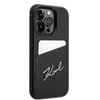 Karl Lagerfeld Signature Logo Cardslot - Étui pour iPhone 14 Pro Max (noir)