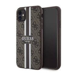 Guess 4G Printed Stripes MagSafe - Etui iPhone 11 (Brązowy)