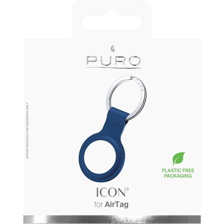 PURO ICON Case - Silikon-Schlüsselanhänger für Apple AirTag (navy blue)