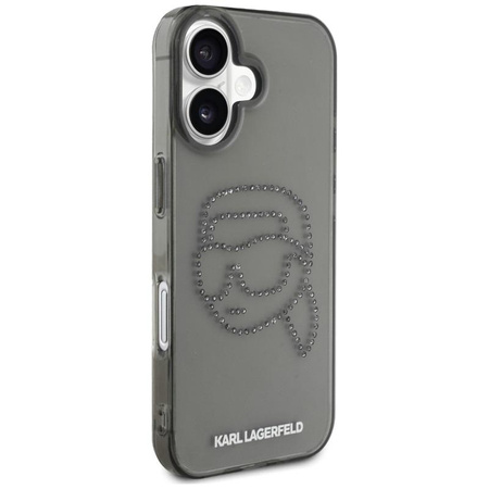 Karl Lagerfeld IML strasszos Karl Head - tok iPhone 16-hoz (fekete)