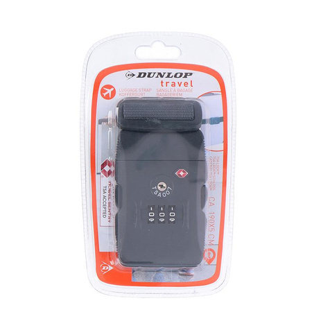 Dunlop - Luggage security strap for suitcase with TSA code (gray)