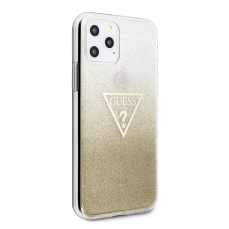 Guess Solid Glitter Triangle - iPhone 11 Pro Max Case (Gold)