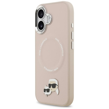 ETUI DO IPHONE 17 do MAGSAFE KARL LAGERFELD ORYGINALNE RÓŻOWE SKÓRZANE