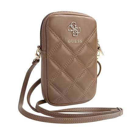 Guess Zip Quilted 4G - Phone bag (brown)