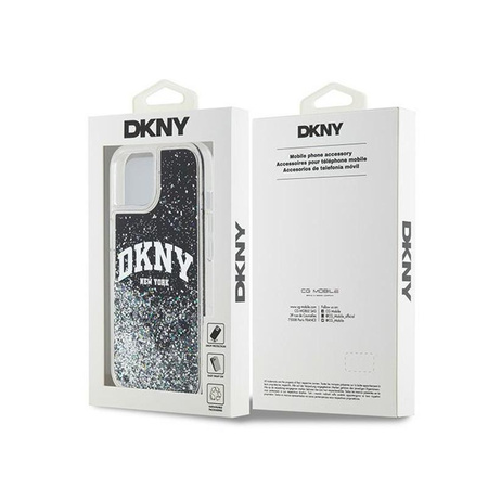 DKNY Liquid Glitter Big Logo - iPhone 14 / 15 / 13 tok (fekete)