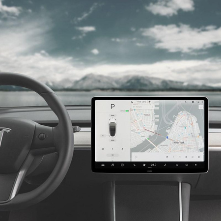 Moshi iVisor AG - Matná ochranná fólie pro displej středové konzoly Tesla Model 3/Y (černá/čirá matná)