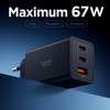 Spigen Essential EE673EU GaN Pro - Caricabatterie da muro 2x USB-C + USB-A 67W (nero)