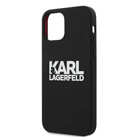 Karl Lagerfeld Silicone Stack Logo - pouzdro pro iPhone 12 / iPhone 12 Pro (černé)