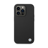 BMW szilikon fém logó - iPhone 15 Pro Max tok (fekete)