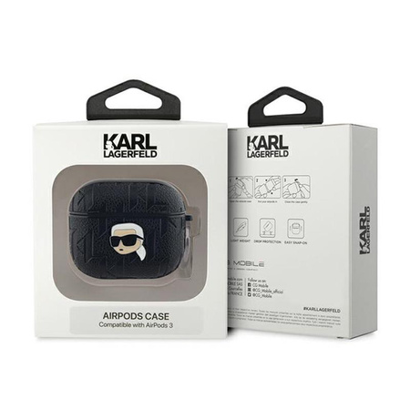 Karl Lagerfeld Monogram Karl Head - AirPods 3 tok (fekete)