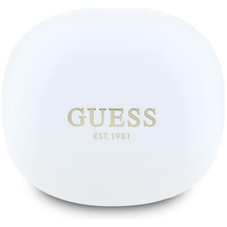 Guess Flat Classic Logo Electroplated - Słuchawki TWS + etui ładujące (biały)