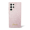Guess Glitter Flakes Metall Logo Tasche - Samsung Galaxy S24 Ultra (rosa)