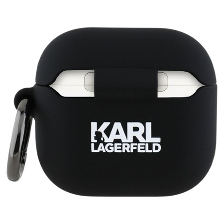 Karl Lagerfeld Silikon Karl & Choupette Kopf 3D - AirPods 4 Hülle (schwarz)