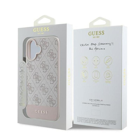 Guess 4G Bottom Stripe – Hülle für iPhone 16 Plus (rosa)