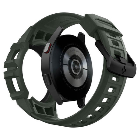 Spigen Rugged Armor Pro - Pánt + tok Samsung Galaxy Watch 4 / 5 44 mm-es órához (zöld/fekete)