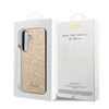 Guess Glitter Flakes Metal Logo Case - Etui Samsung Galaxy S24 (złoty)