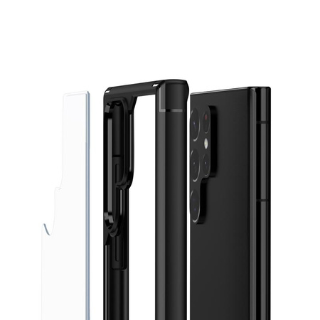 Crong Hybrid Clear Cover - Samsung Galaxy S22 Ultra tok (fekete)