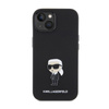 Karl Lagerfeld Silicone Ikonik Metal Pin - Coque iPhone 15 (noir)
