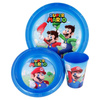 Super Mario - Set de vaisselle (assiette, bol et tasse) (bleu)