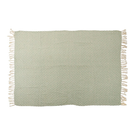 Arti Casa - Diamond Pattern Cotton Blanket 130x170 cm (Green / White)