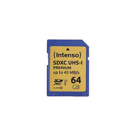 Intenso SDXC - Carte mémoire 64 GB Class 10 U1 UHS-1 10/45 MB/s