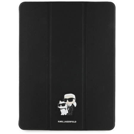 Karl Lagerfeld Book Cover Saffiano mágneses Karl & Choupette - iPad Air 13" M3 (2025) / iPad Air 13" M2 (2024) tok (fekete)