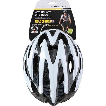 Dunlop - MTB kerékpáros sisak r. L (fehér és fekete)