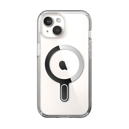 Speck Presidio Perfect-Clear ClickLock & MagSafe - Case iPhone 16e / iPhone 15 / iPhone 14 / iPhone 13 (Clear / Chrome Finish / Serene Silver)