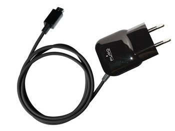 PURO Mini Travel Charger - Tragbares Wandladegerät mit Micro-USB-Kabel (Schwarz)