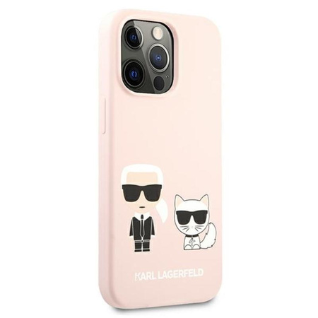 Karl Lagerfeld Slilicone Karl & Choupette - iPhone 13 Pro Max Hülle (rosa)