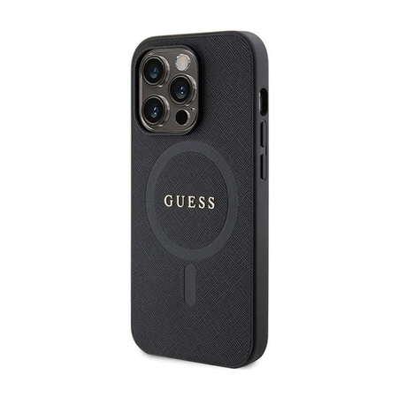 Guess Saffiano MagSafe - Tasche für iPhone 14 Pro Max (schwarz)