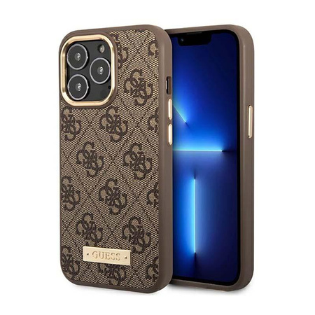 Guess 4G logólemez MagSafe - iPhone 14 Pro Max tok (barna)