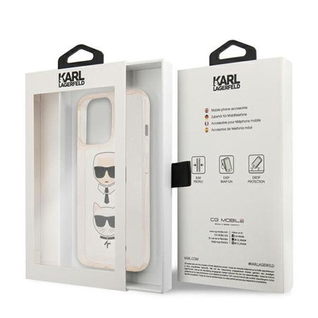 Karl Lagerfeld Glitter Karl & Choupette Head - iPhone 13 Pro Max tok (arany)