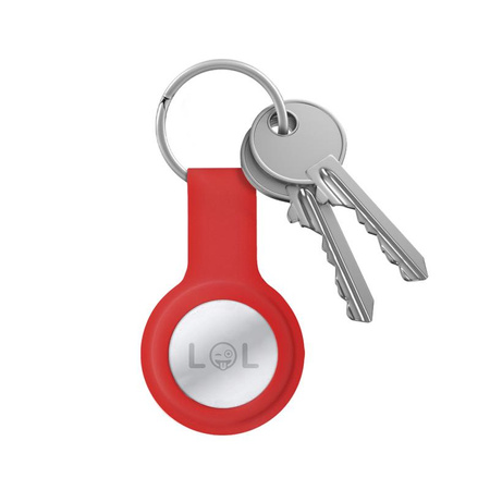 Crong Silicone Case with Key Ring - Schutzhülle für Apple AirTag Schlüsselanhänger (Rot)