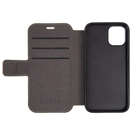 Guess Booktype 4G Charms Collection - iPhone 12 mini case with card pockets (gray)