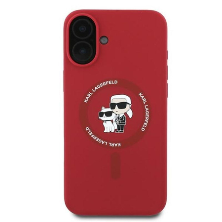Karl Lagerfeld Silikon Karl & Choupette Ring MagSafe - iPhone 16 Plus Hülle (rot)