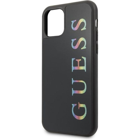Guess Double Layer Glitter Case Logo Multicolor - pouzdro pro iPhone 11 Pro Max (černé/barevné)