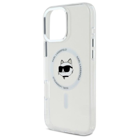 Karl Lagerfeld IML Metal Choupette Head MagSafe - Case for iPhone 16 Pro Max (white)